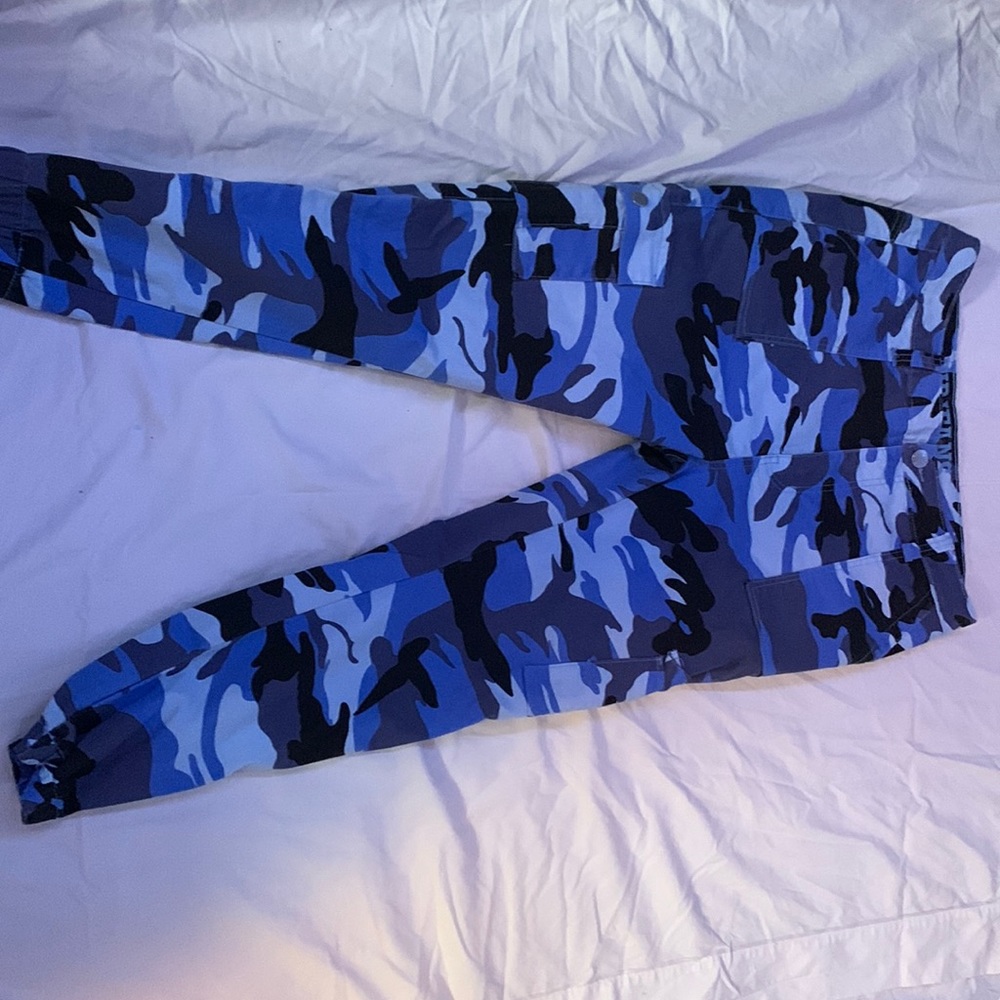 Blue Camo Cargo Pants